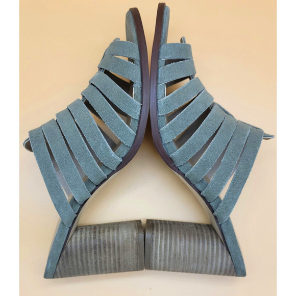 Crevo Hazelle Stacked Heeled Women's Size 10 Strappy Suede Sage Green Sandal - Picture 8 of 12